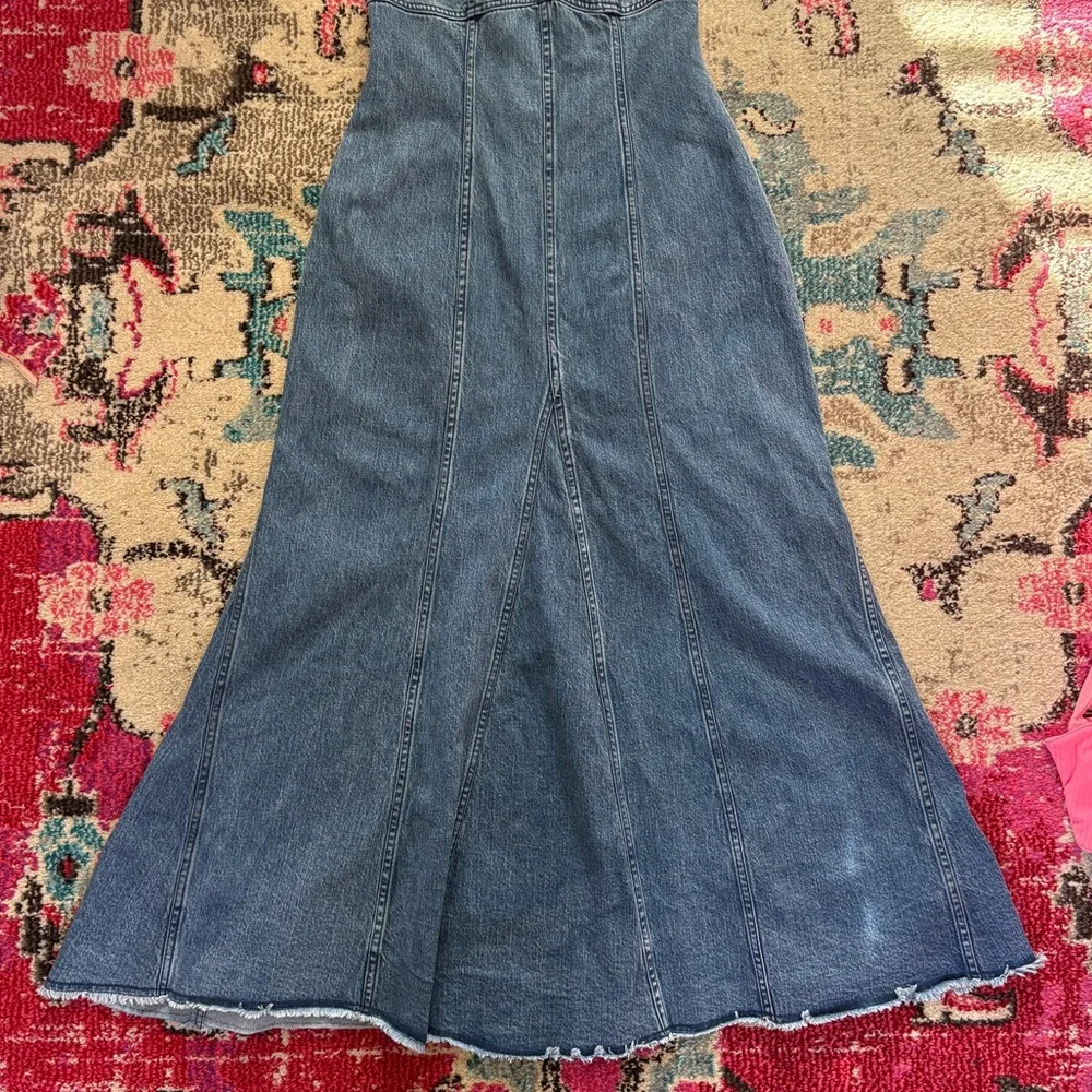 Pilcro by Anthropologie Blue Denim Midi Dress Size Medium - Picture 5 of 9